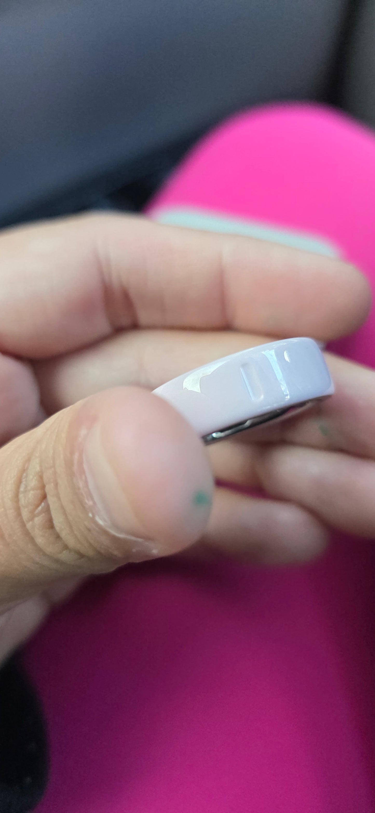 Oura Ring, pink, size 9, ceramic with charger