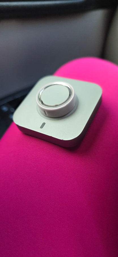 Oura Ring, pink, size 9, ceramic with charger